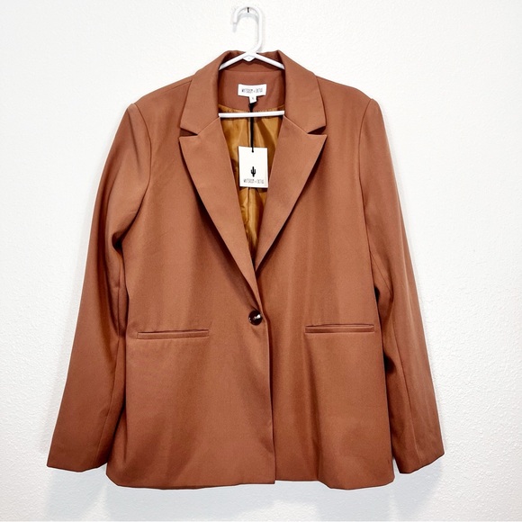 Vici Whiteroom + Cactus Blazer Tan 1 Button Closure Size XL - Picture 1 of 8
